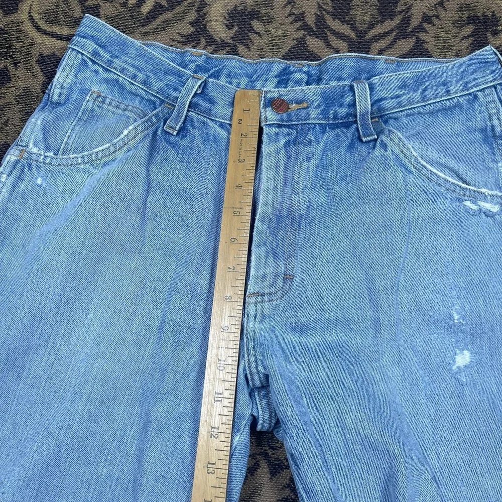 Vtg Round House Jeans Mens Size 34x32 Blue Light Denim Pants Made In USA